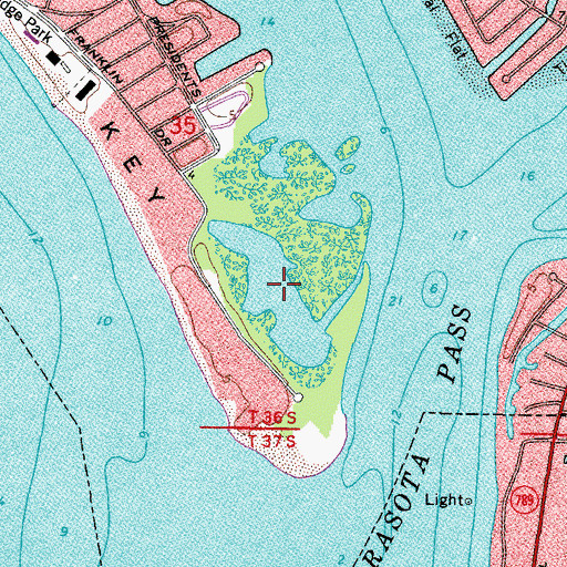 Topographic Map of Hamsen Bayou, FL