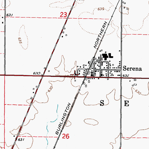 Topographic Map of Serena United Methodist Church, IL