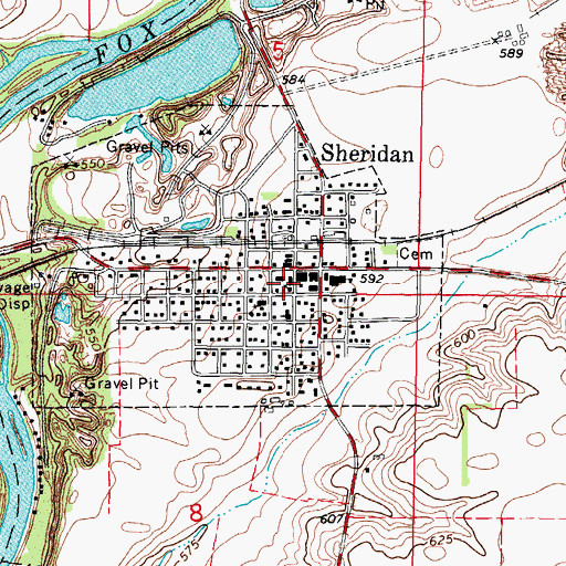 Topographic Map of Seventh Day Adventist Church, IL