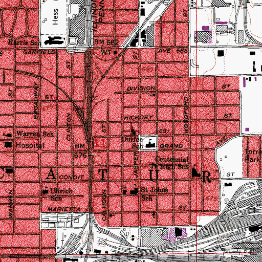 Topographic Map of Third United Methodist Church, IL