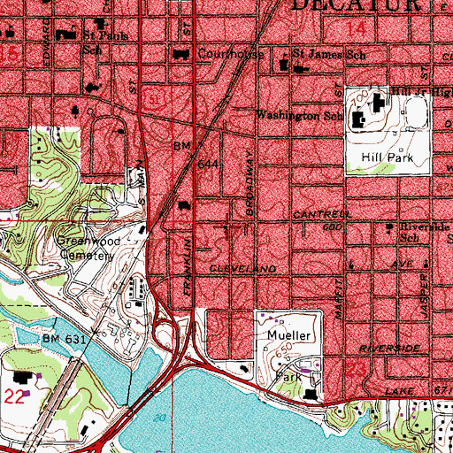 Topographic Map of Church of God, IL