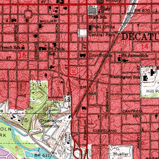 Topographic Map of Church of God in Christ, IL