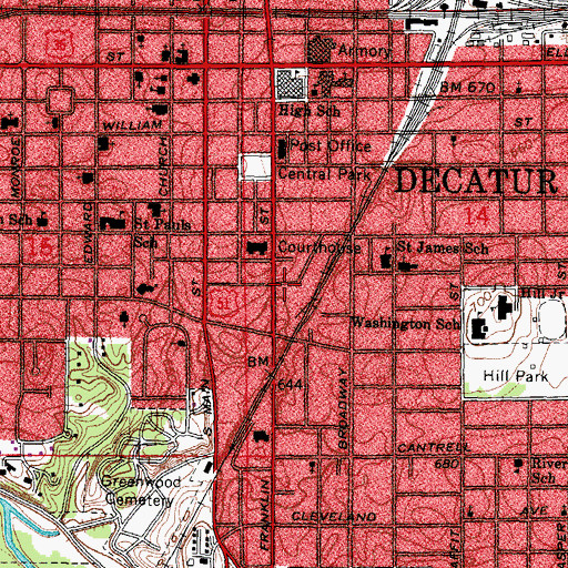 Topographic Map of Church of the Living God, IL