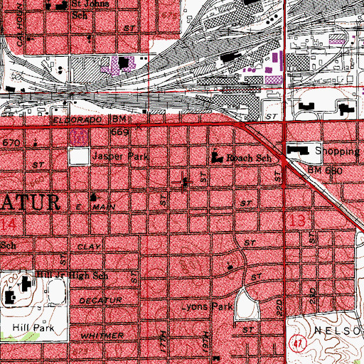 Topographic Map of East Park Baptist Church, IL