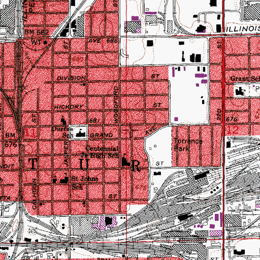Topographic Map of Ebenezer Missionary Baptist Church, IL