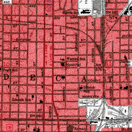 Topographic Map of First Church of the Brethren, IL