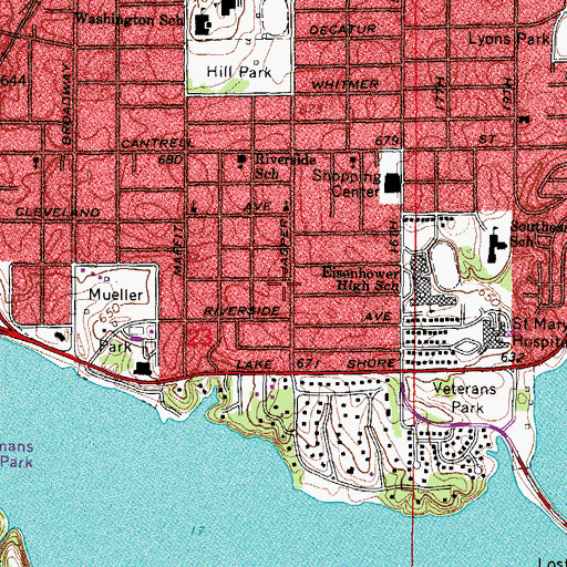 Topographic Map of First Evangelical Church, IL