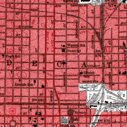 Topographic Map of Foursquare Gospel Church, IL