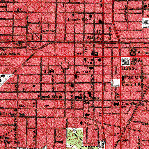 Topographic Map of Free Methodist Church, IL