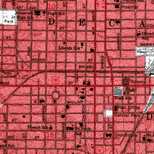 Topographic Map of Hellenic Greek Orthodox Church, IL