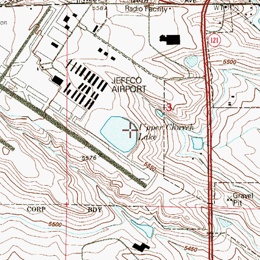 Topographic Map of Upper Church Lakes Dam, CO