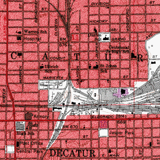 Topographic Map of New Salem Baptist Church, IL