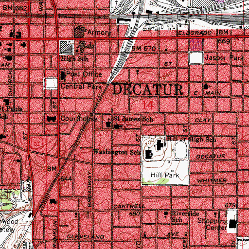 Topographic Map of Saint James Convent, IL