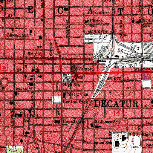 Topographic Map of Saint Patricks Roman Catholic Church, IL