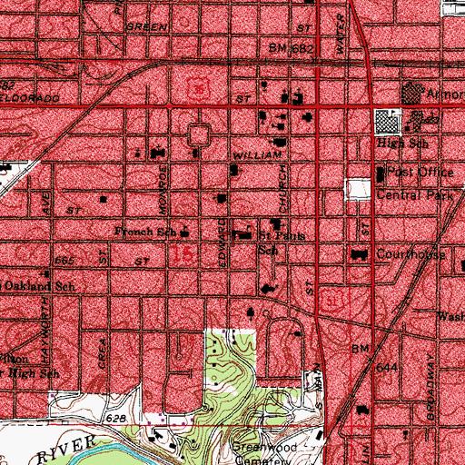 Topographic Map of Saint Pauls Lutheran Church, IL