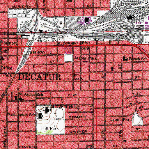 Topographic Map of Saint Pauls Methodist Episcopal Church, IL