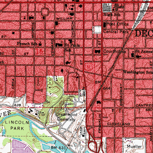 Topographic Map of Saint Peters African Methodist Episcopal Church, IL