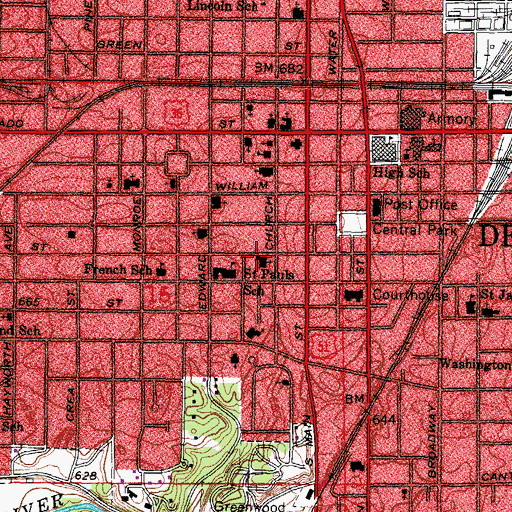 Topographic Map of Salvation Army Citadel, IL