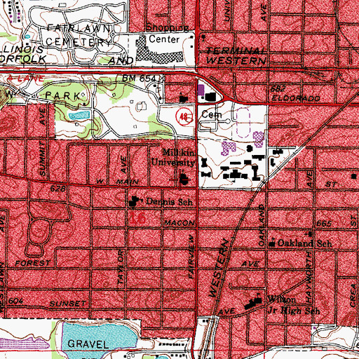 Topographic Map of Westminster Presbyterian Church, IL