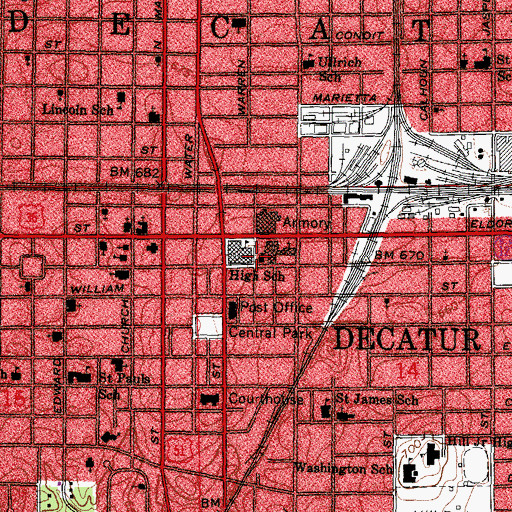 Topographic Map of Saint Patricks School, IL