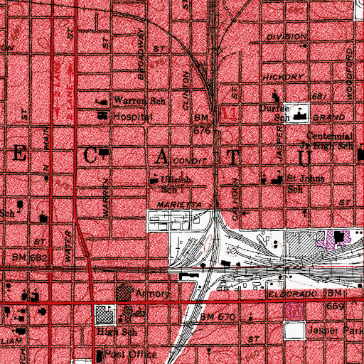 Topographic Map of Longview Place, IL