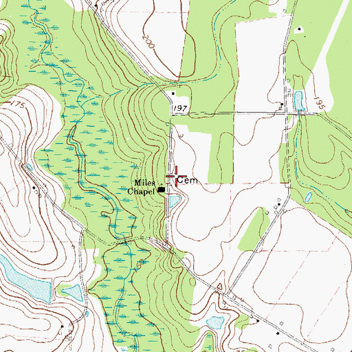 Topographic Map of Miles Chapel Cemetery, GA