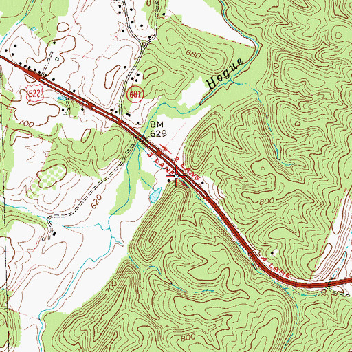 Topographic Map of Bethany Hill Baptist Church (historical), VA