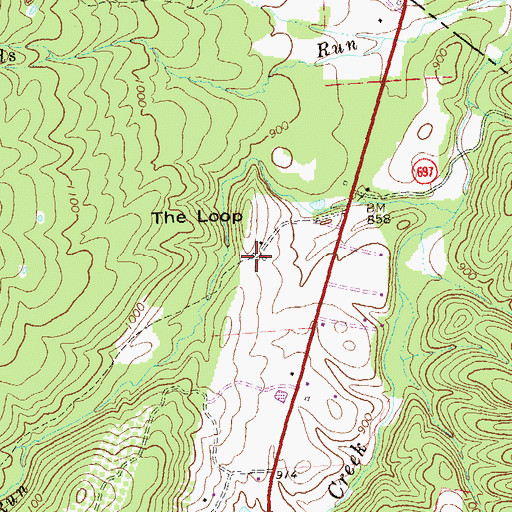 Topographic Map of Columbia Baptist Church (historical), VA