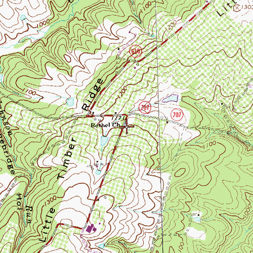 Topographic Map of Bethel School (historical), VA