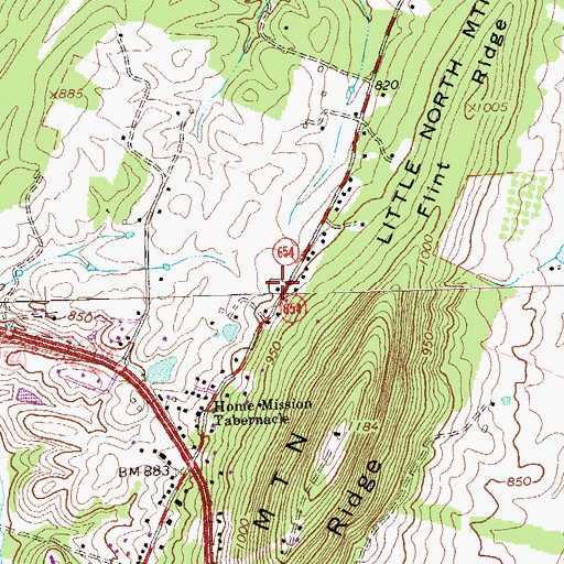 Topographic Map of Browns School (historical), VA