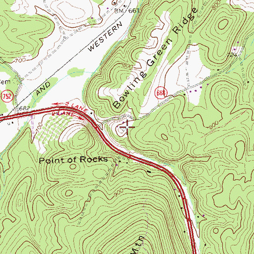 Topographic Map of Cathers School (historical), VA