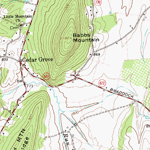 Topographic Map of Claytons School (historical), VA