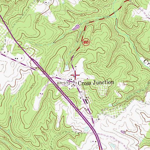 Topographic Map of Cross Junction School Number 1 (historical), VA