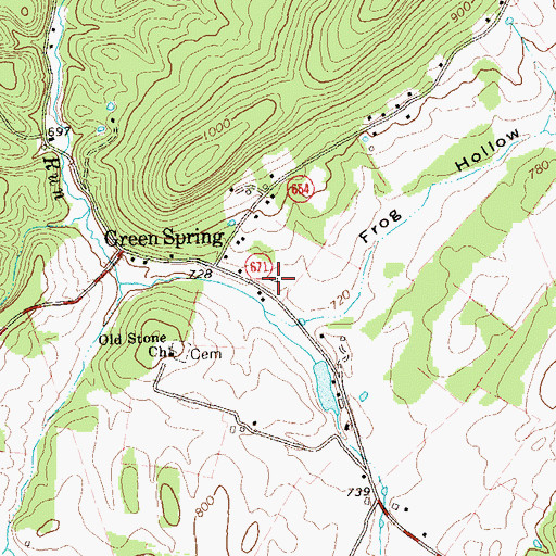 Topographic Map of Green Spring School (historical), VA