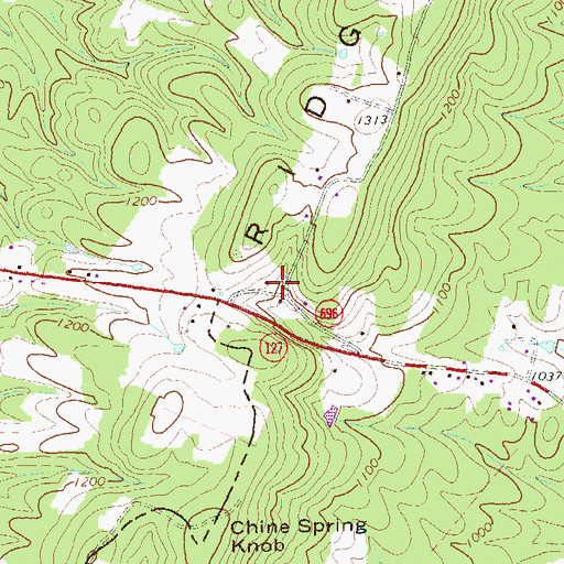 Topographic Map of Lost School (historical), VA