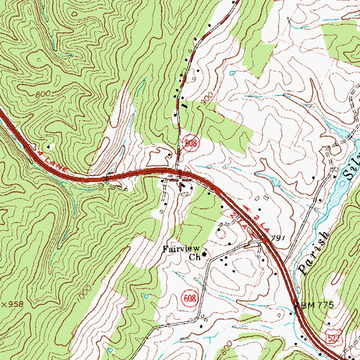 Topographic Map of Partlett School (historical), VA