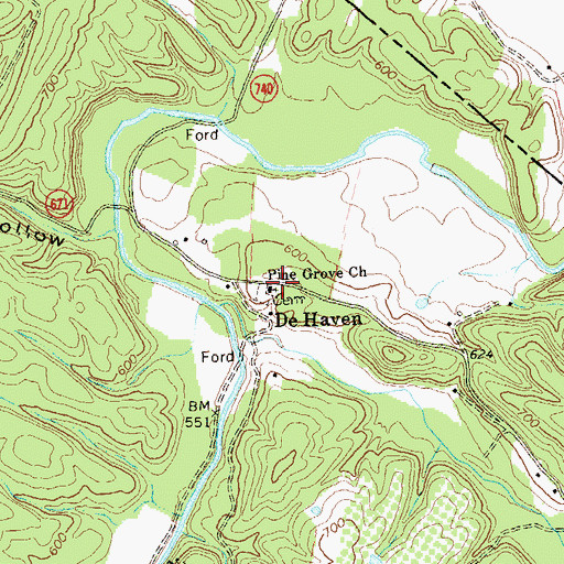 Topographic Map of Pine Grove School (historical), VA