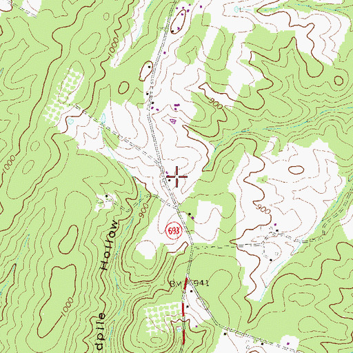 Topographic Map of Railroad Union School (historical), VA