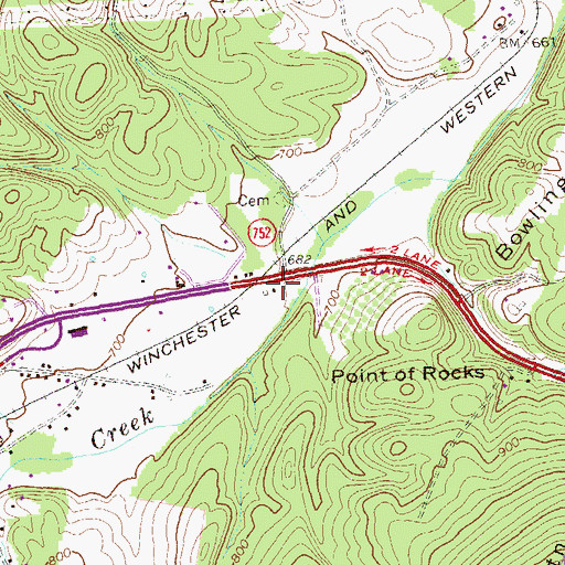 Topographic Map of Smiths School (historical), VA