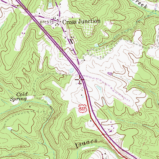 Topographic Map of White Oak Mansion School (historical), VA