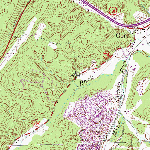 Topographic Map of White Oak School Number 1 (historical), VA
