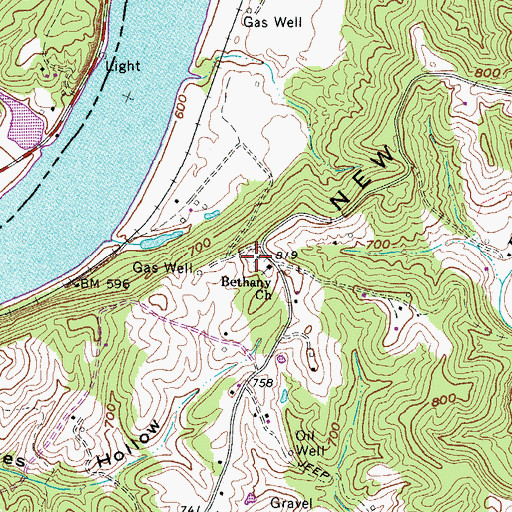 Topographic Map of Bethany Christian Church Cemetery, WV
