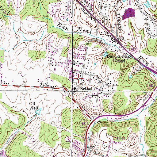 Topographic Map of Bethel Baptist Church Cemetery, WV