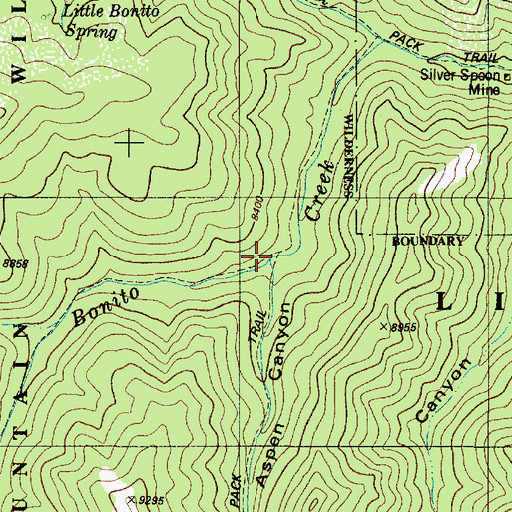 Topographic Map of Bonito Canyon, NM