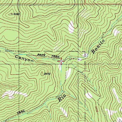 Topographic Map of Bluefront Canyon, NM