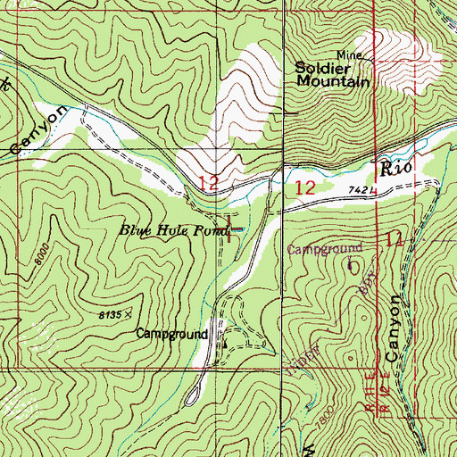 Topographic Map of Blue Hole Pond, NM