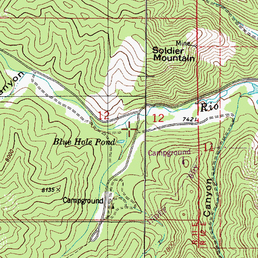 Topographic Map of South Fork Canyon, NM