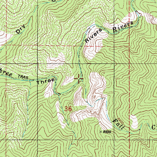 Topographic Map of Fall Creek, NM