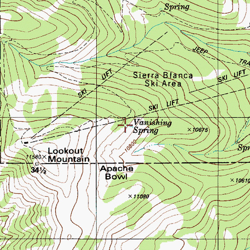 Topographic Map of Vanishing Spring, NM