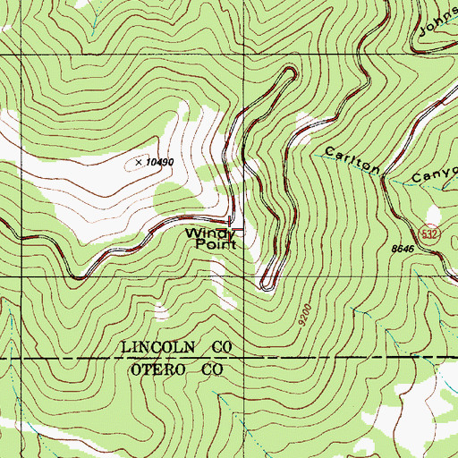 Topographic Map of Windy Point, NM